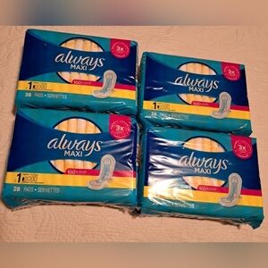 Always Maxi size 1 without wings 28 per package, 4 packages total